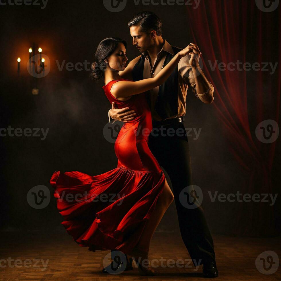 uma casal fazendo tango dança generativo ai foto