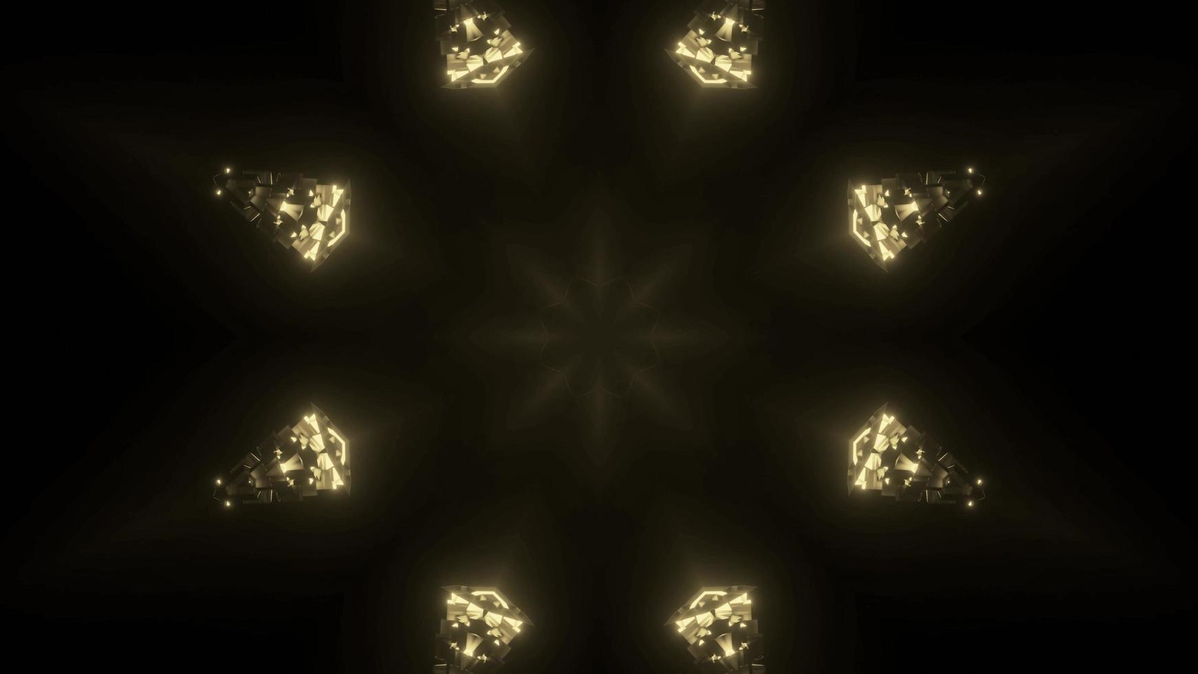 luzes douradas brilhantes na escuridão ilustração 4k uhd 3d foto