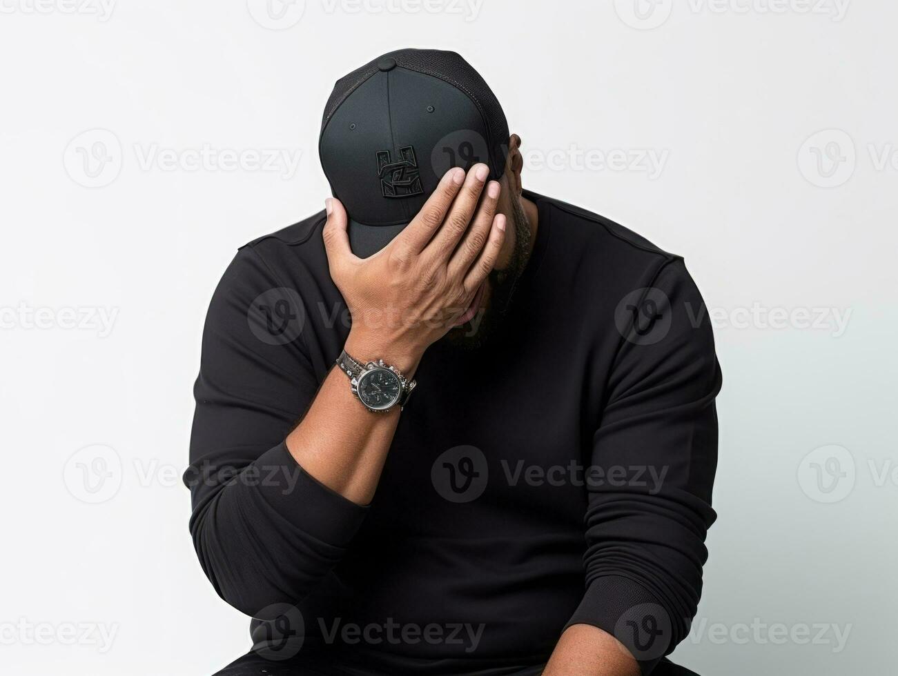 mexicano homem dentro emocional pose em branco fundo ai generativo foto