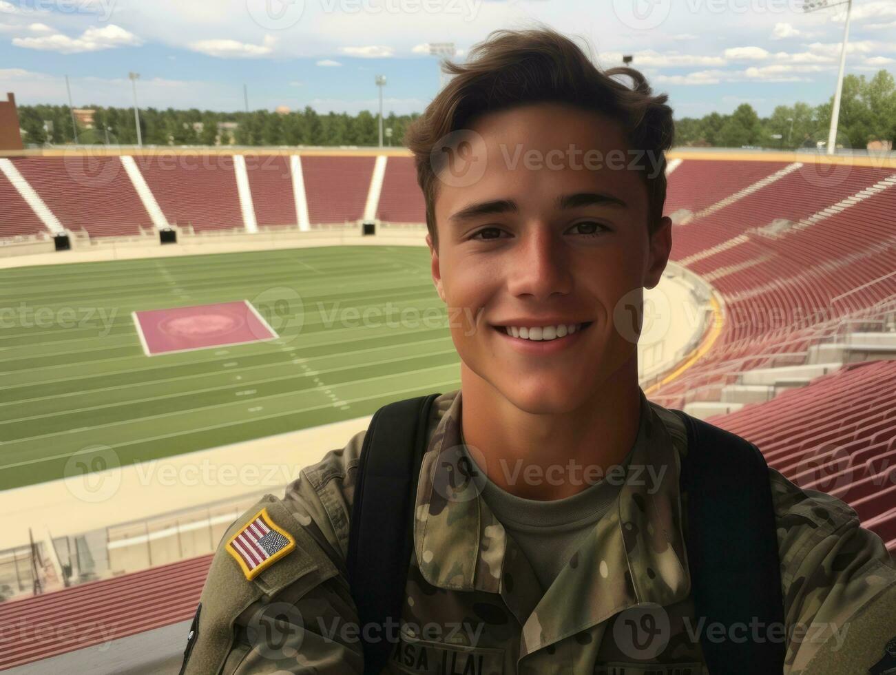 homem serve Como uma dedicada e destemido soldado ai generativo foto