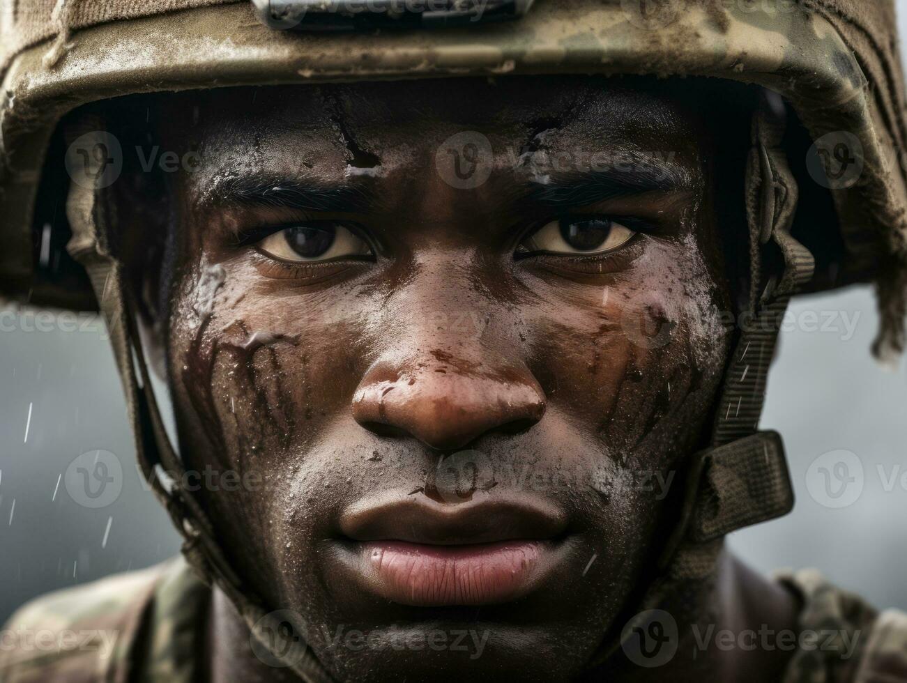 homem serve Como uma dedicada e destemido soldado ai generativo foto