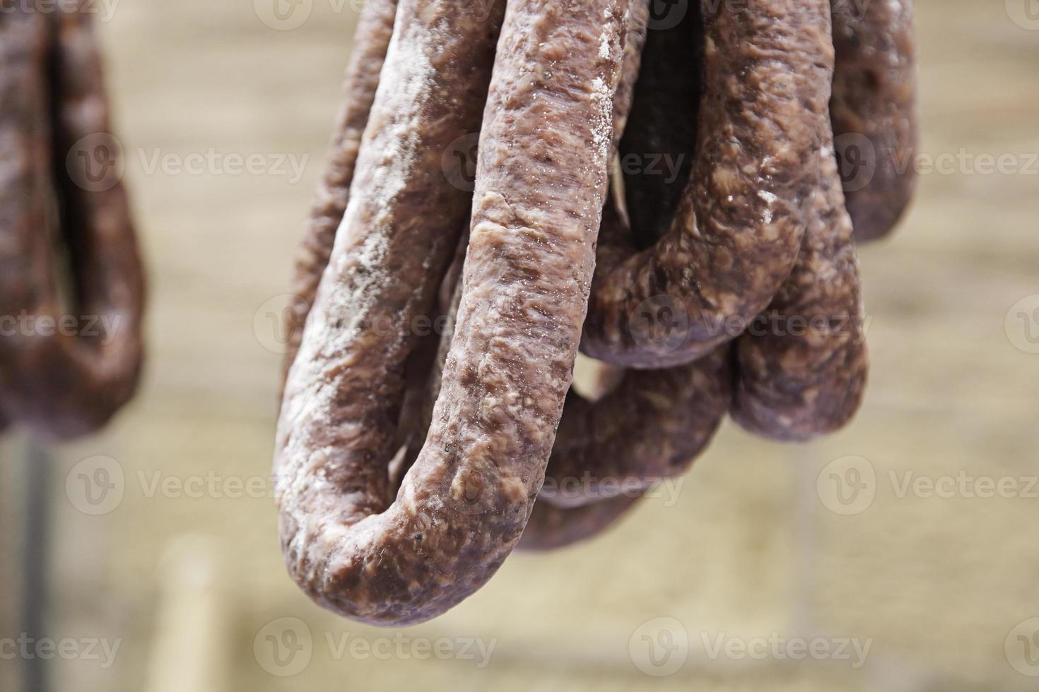 comida de linguiça seca foto