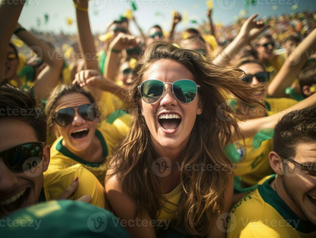 brasileiro mulher comemora dele futebol equipes vitória ai generativo foto