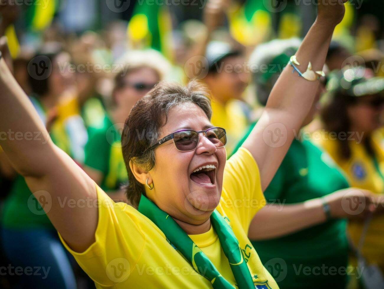 brasileiro mulher comemora dele futebol equipes vitória ai generativo foto