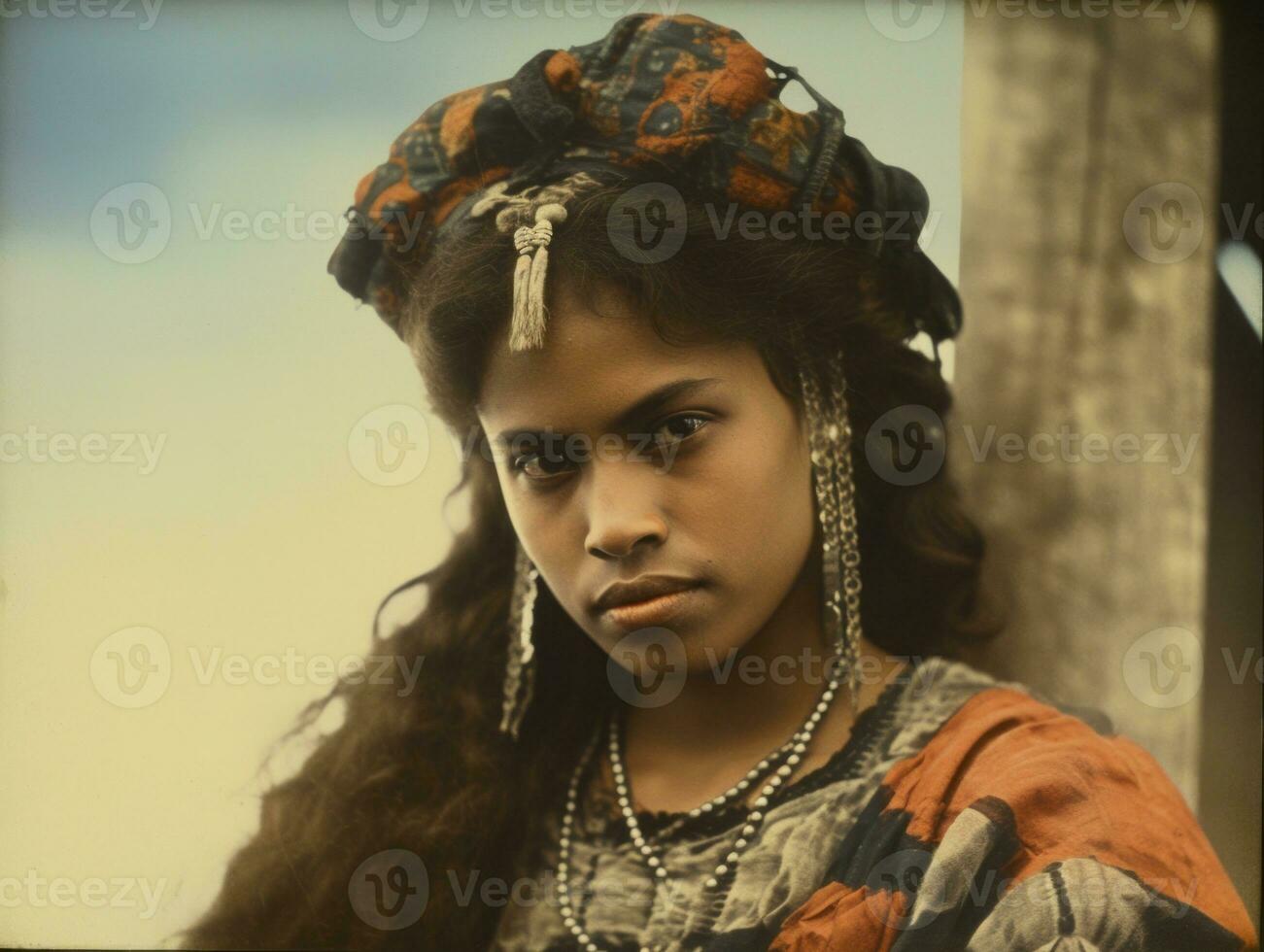 velho colori fotografia do uma brasileiro mulher a partir de a cedo 1900 ai generativo foto