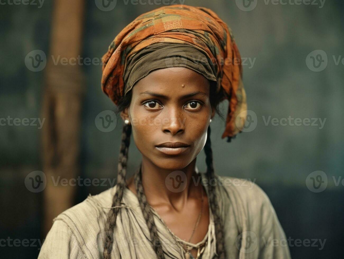 velho colori fotografia do uma brasileiro mulher a partir de a cedo 1900 ai generativo foto