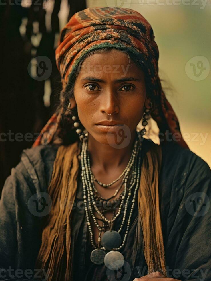 velho colori fotografia do uma brasileiro mulher a partir de a cedo 1900 ai generativo foto