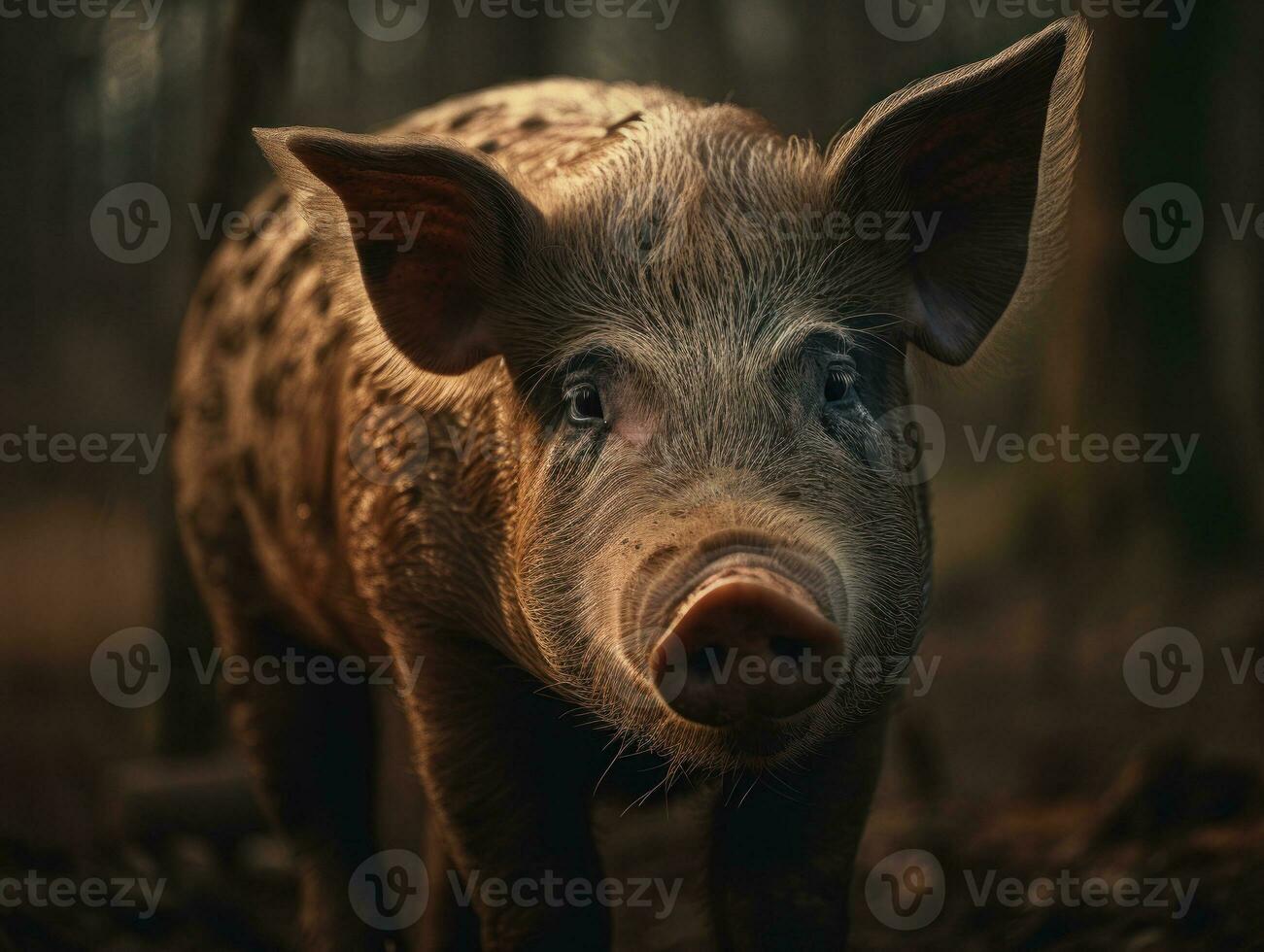porco retrato criada com generativo ai tecnologia foto