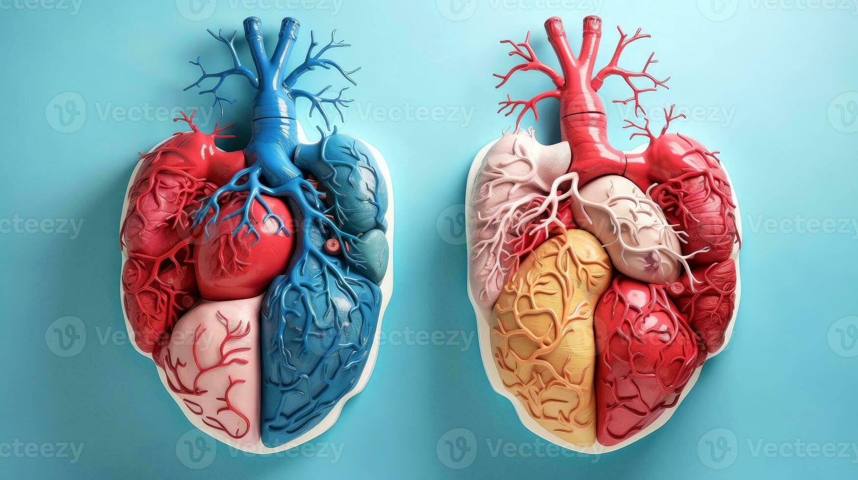 3d ilustração brincar do a humano órgão sistema, anatomia, nervoso, circulatório, digestivo, excretor, urinário, e osso sistemas. médico Educação conceito, generativo ai ilustração foto