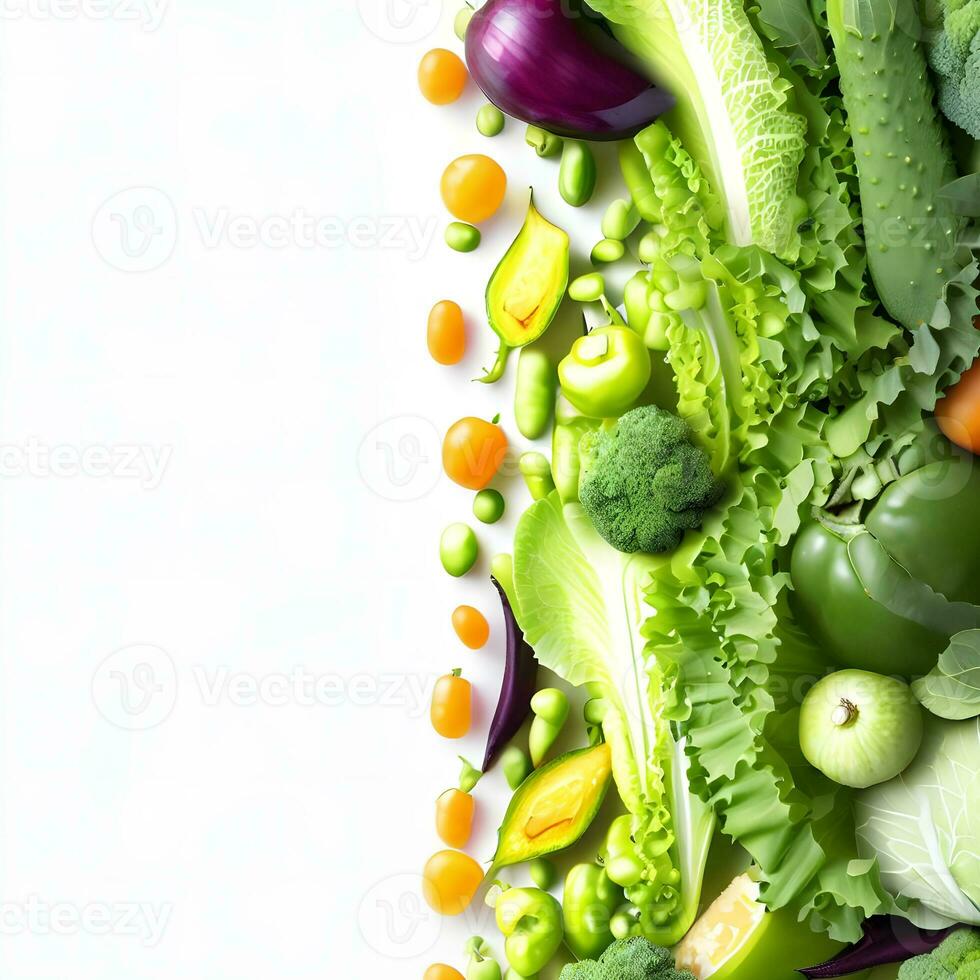 vibrante Projeto com fresco e nutricional legumes ai generativo foto