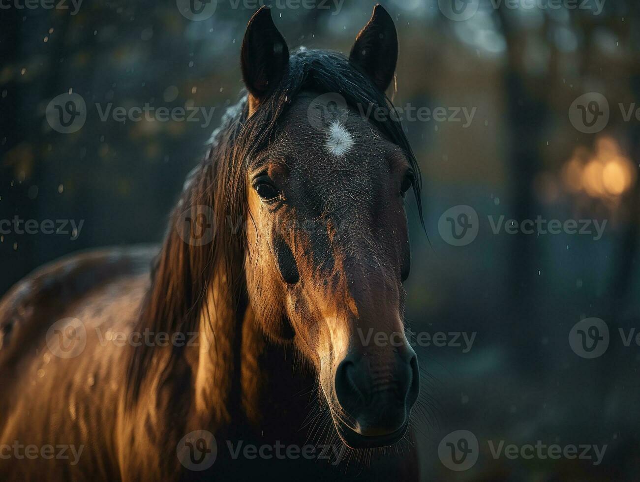 cavalo retrato criada com generativo ai tecnologia foto