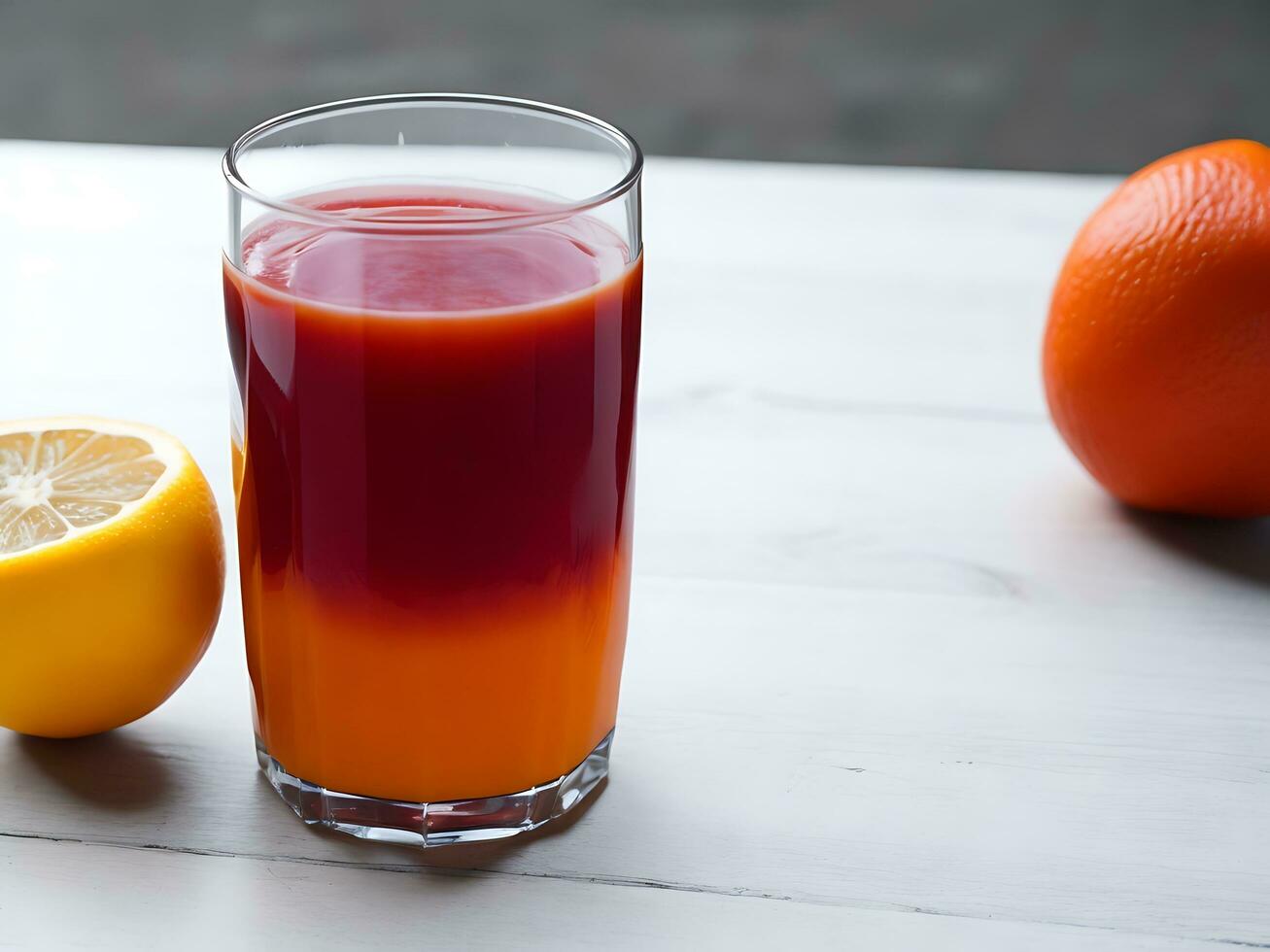 fresco fruta suco dentro a vidro - ai generativo foto