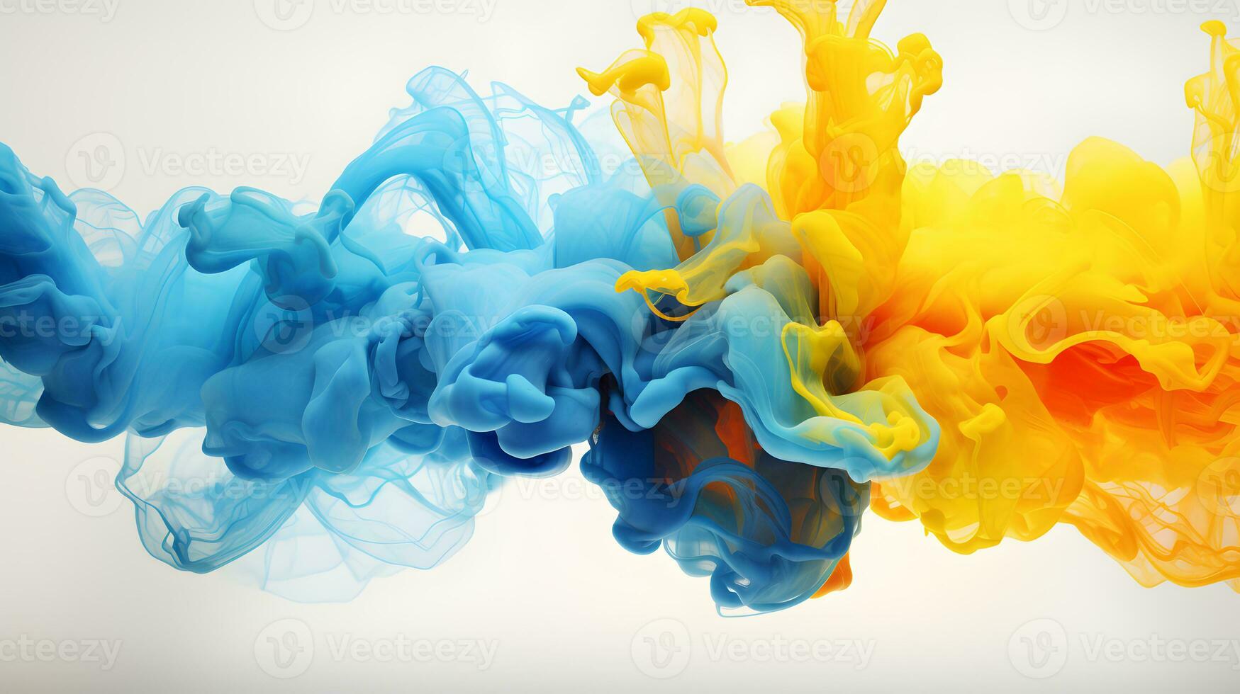 rebentar do abstrato amarelo e azul, gerado ai cor explosão foto
