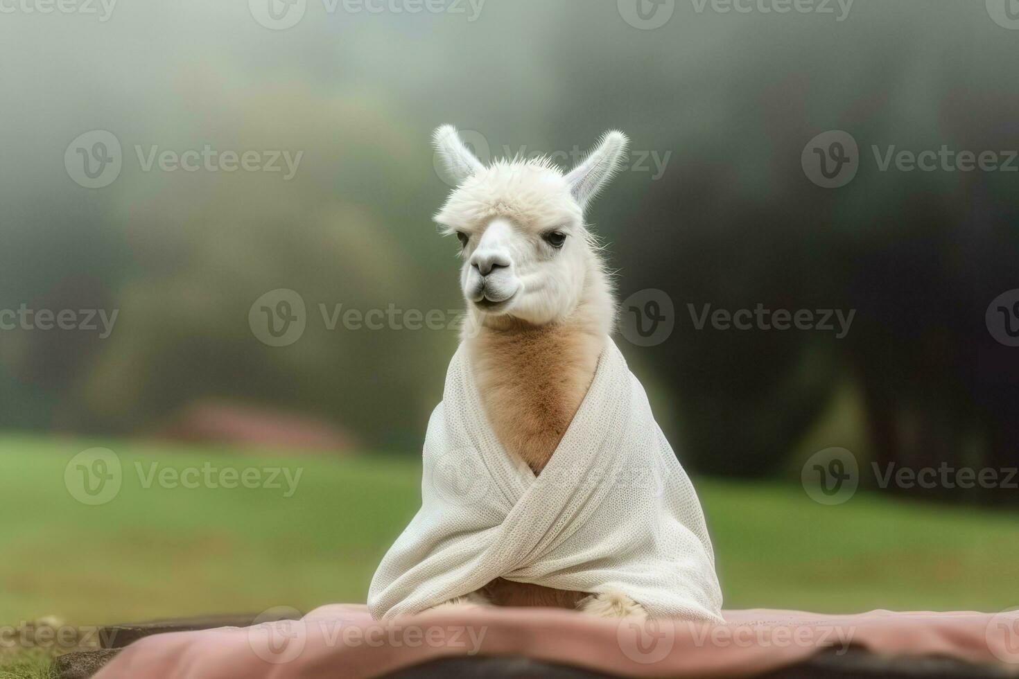 lama lótus pose meditação. gerar ai foto