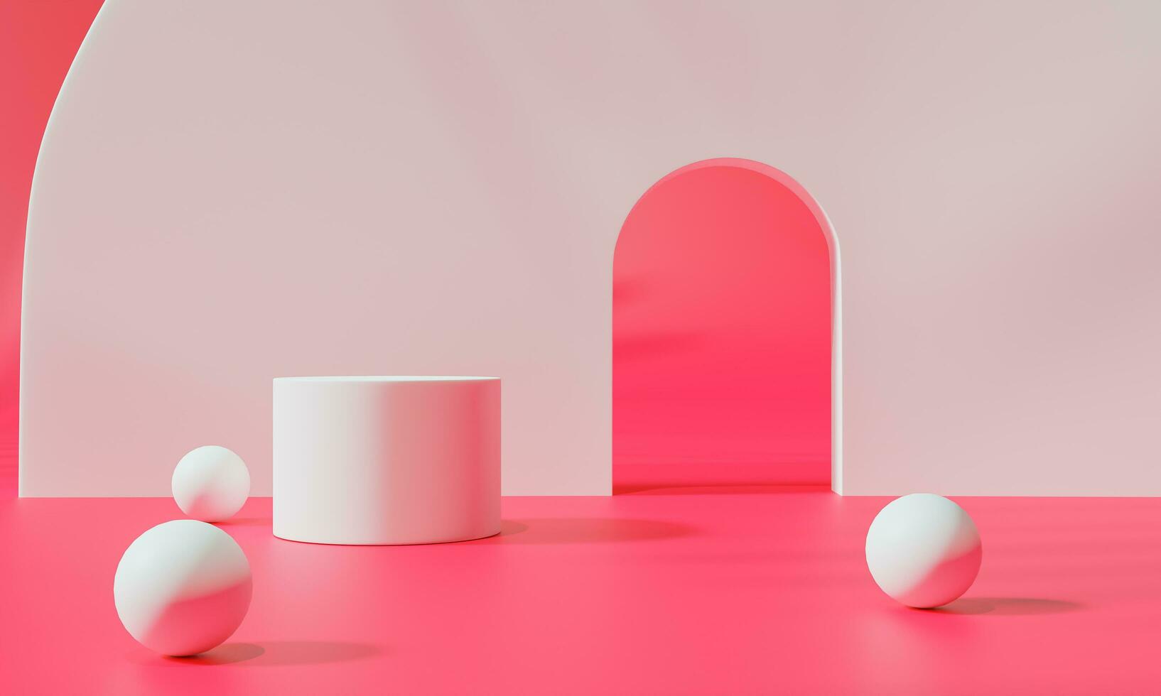 pódio com colorida pastel fundo e árvore ou folha ficar de pé em publicidade mostrar. 3d Renderização. foto