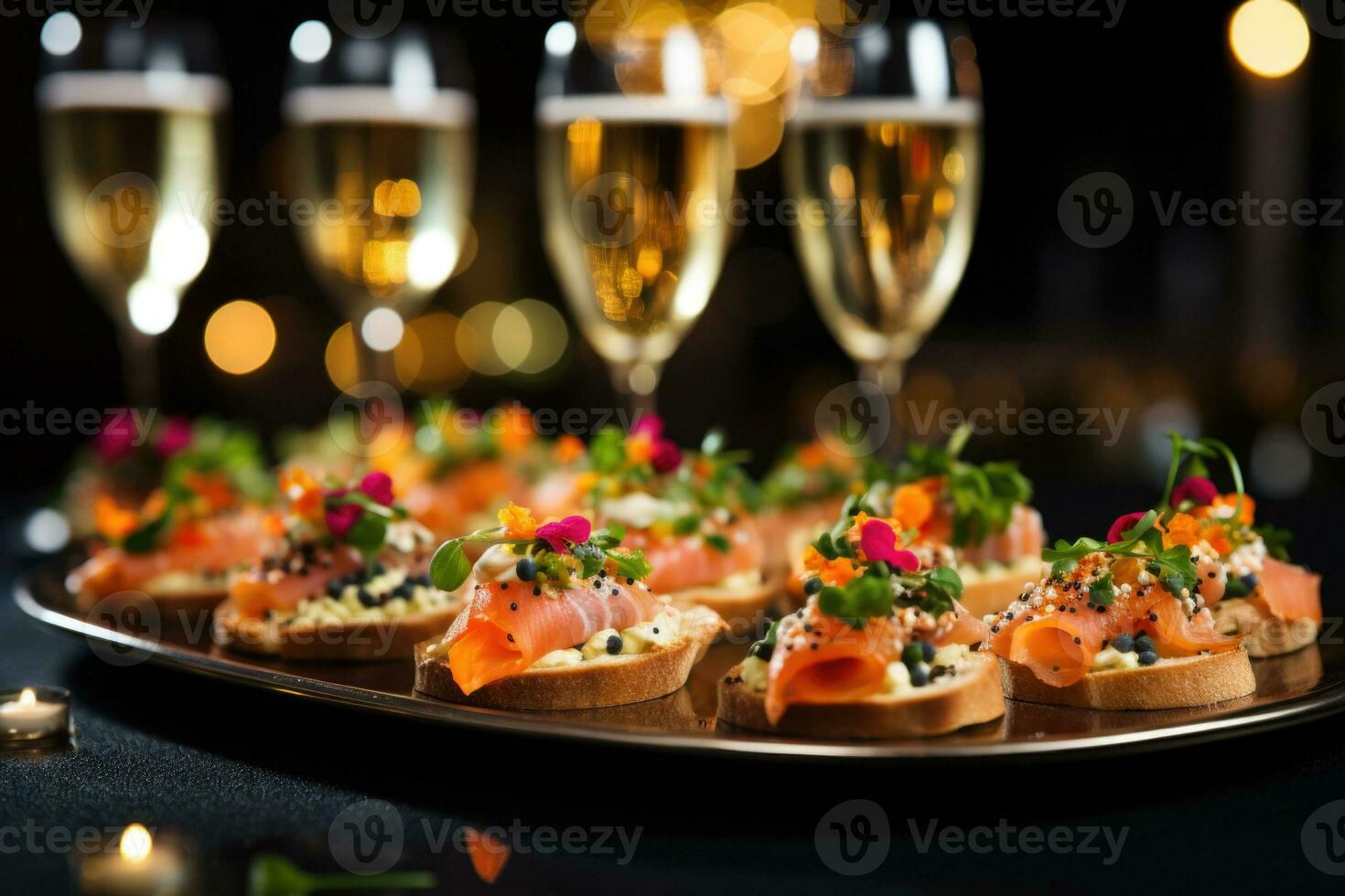 festivo canapés ai gerado foto