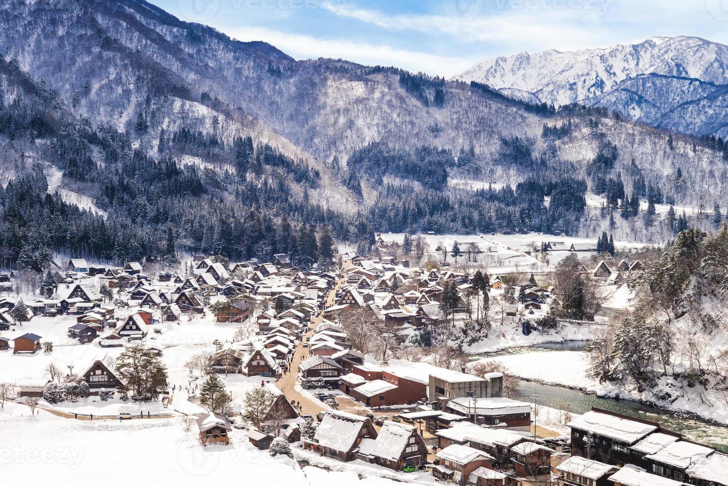 aldeia ogimachi em shirakawa, gifu no japão foto