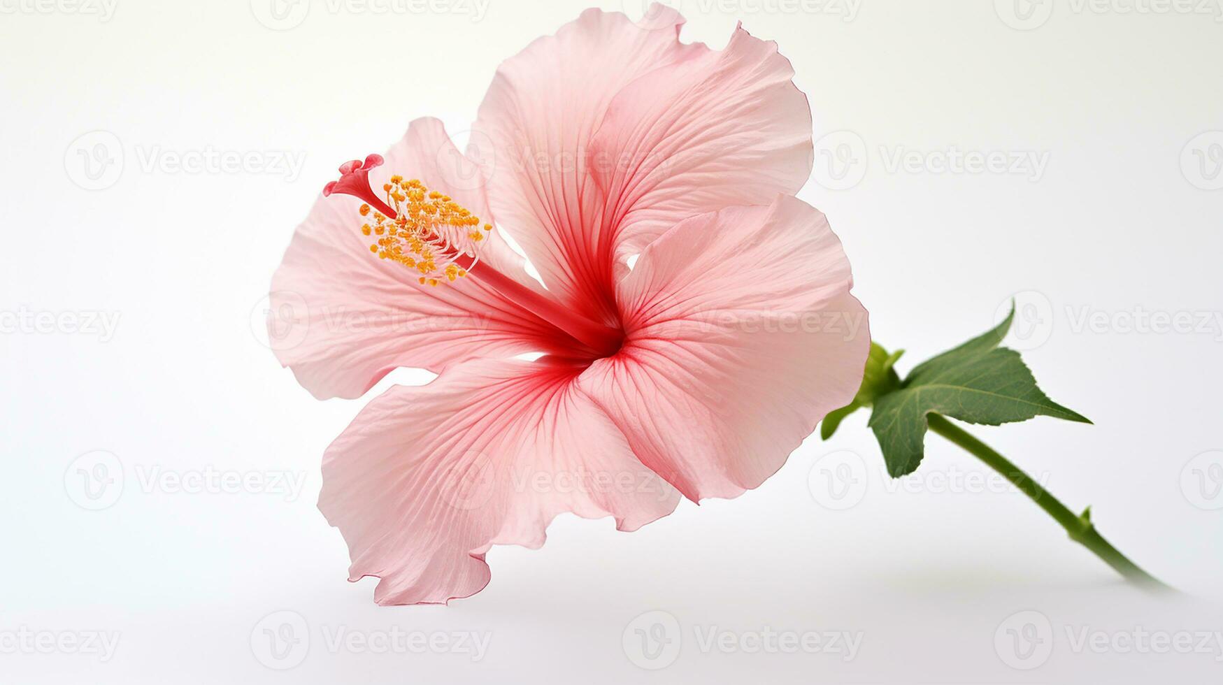 foto do lindo hibisco flor isolado em branco fundo. generativo ai