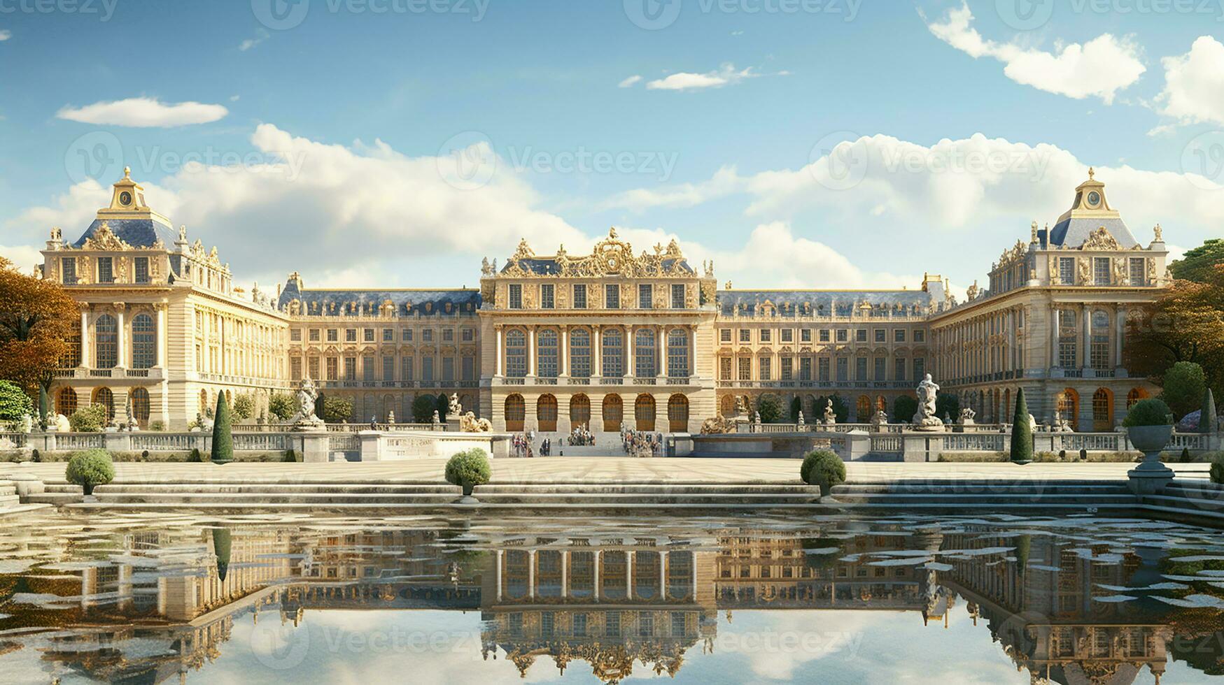 tirar o fôlego beleza do a Palácio do versailles dentro França. generativo ai foto