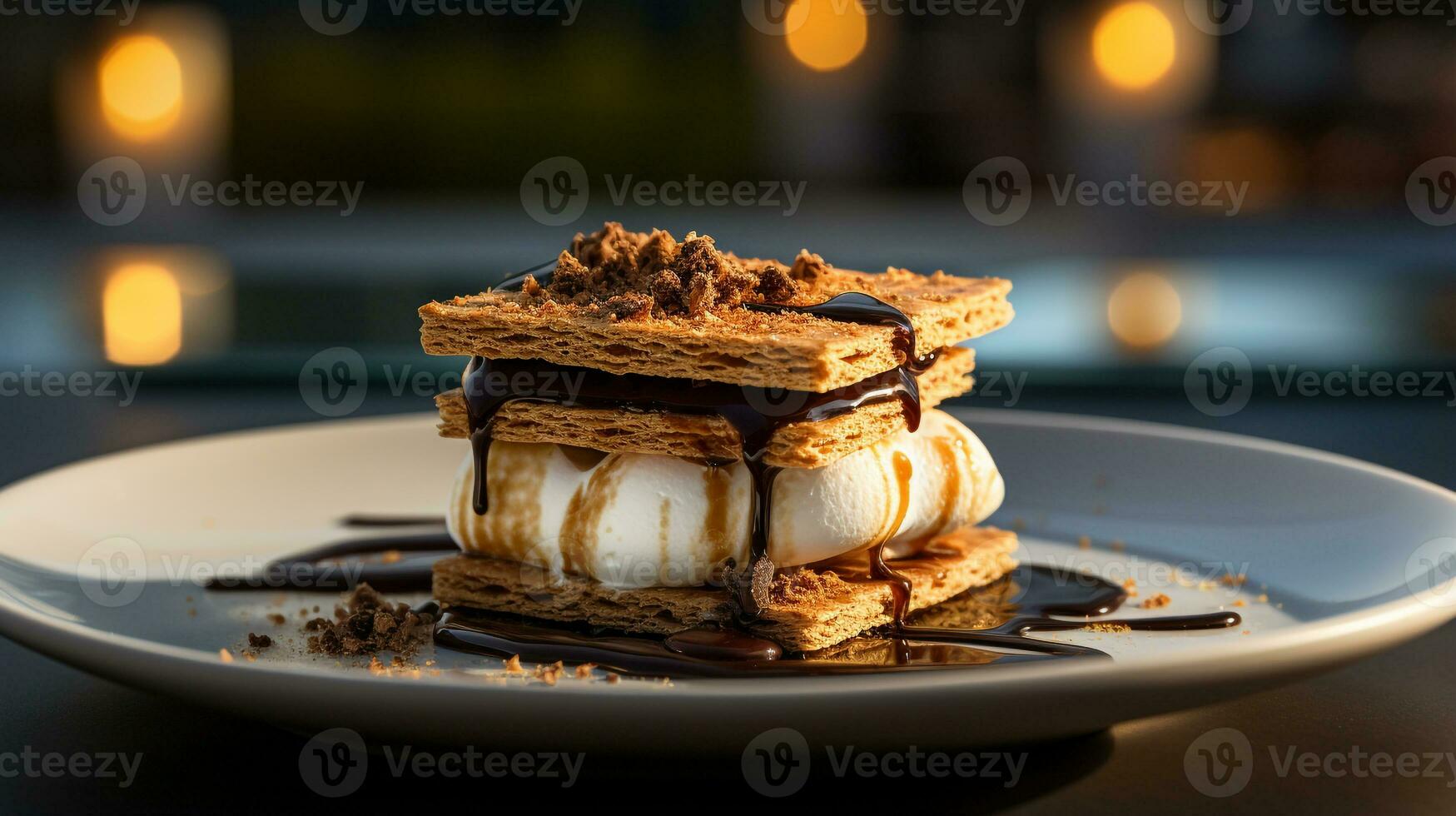 foto do s'mores Como uma prato dentro uma sofisticado restaurante. generativo ai