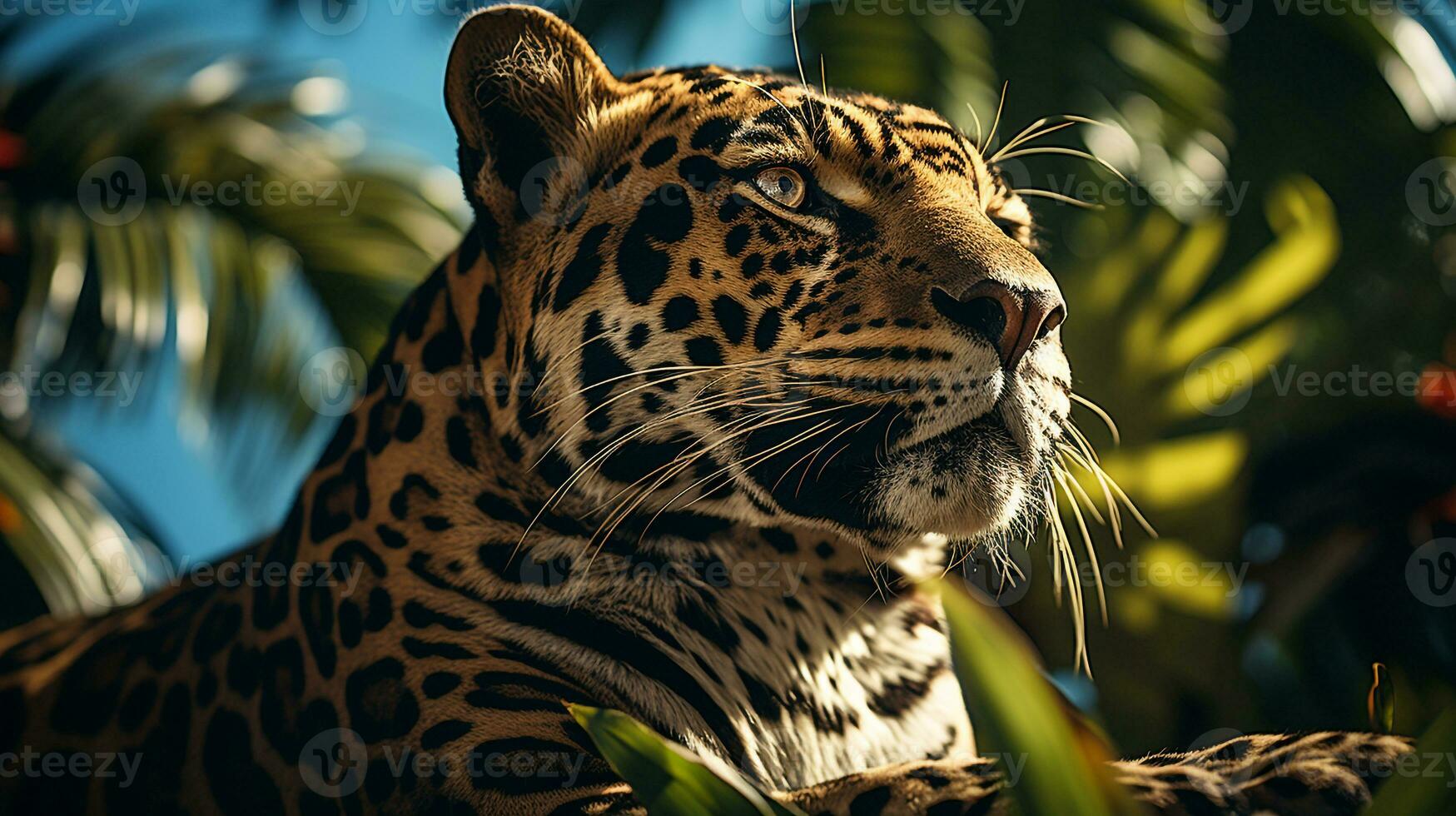 fechar-se foto do uma leopardo olhando qualquer direção em selva. generativo ai