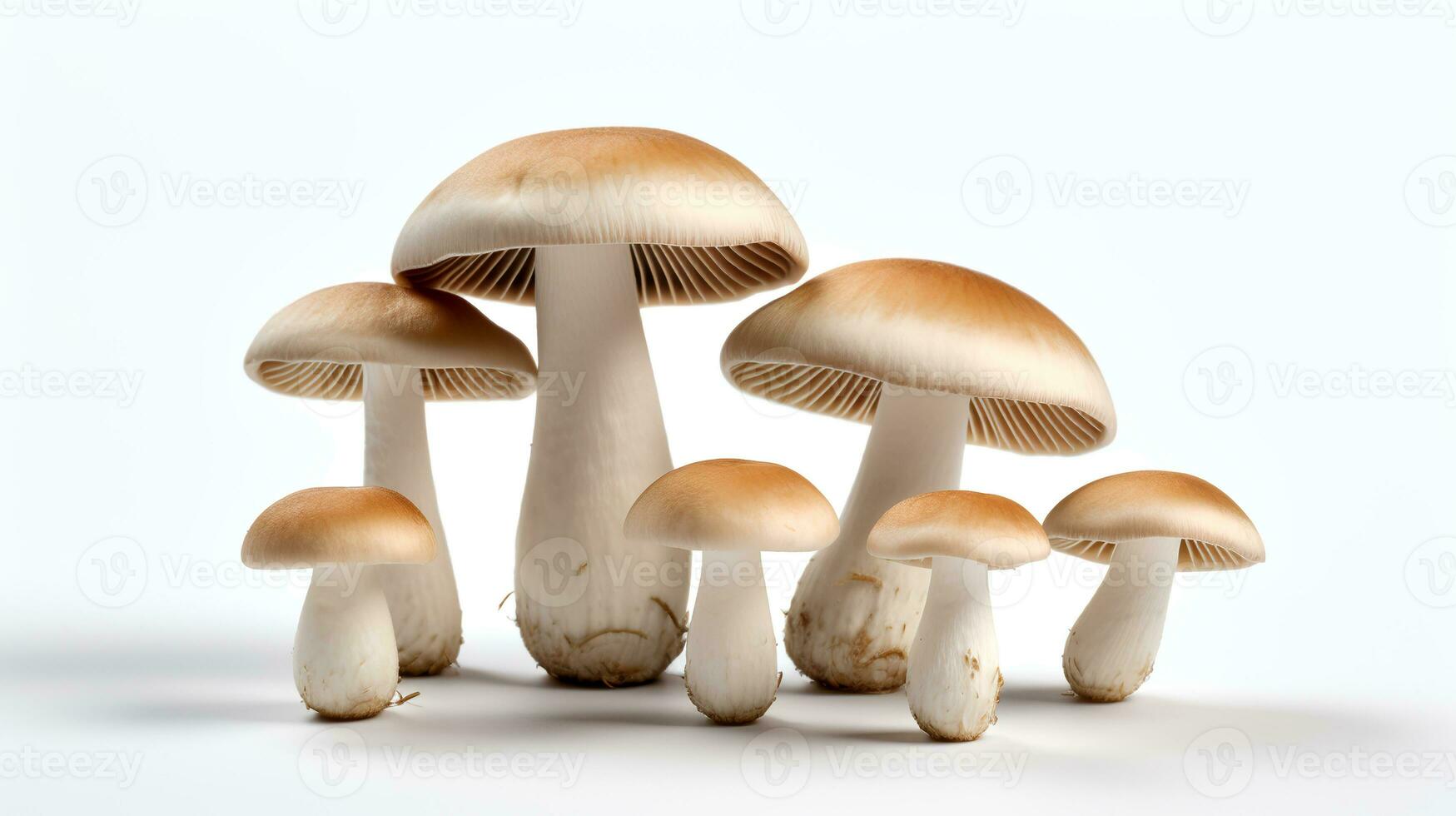 foto do cogumelos isolado em branco fundo. generativo ai