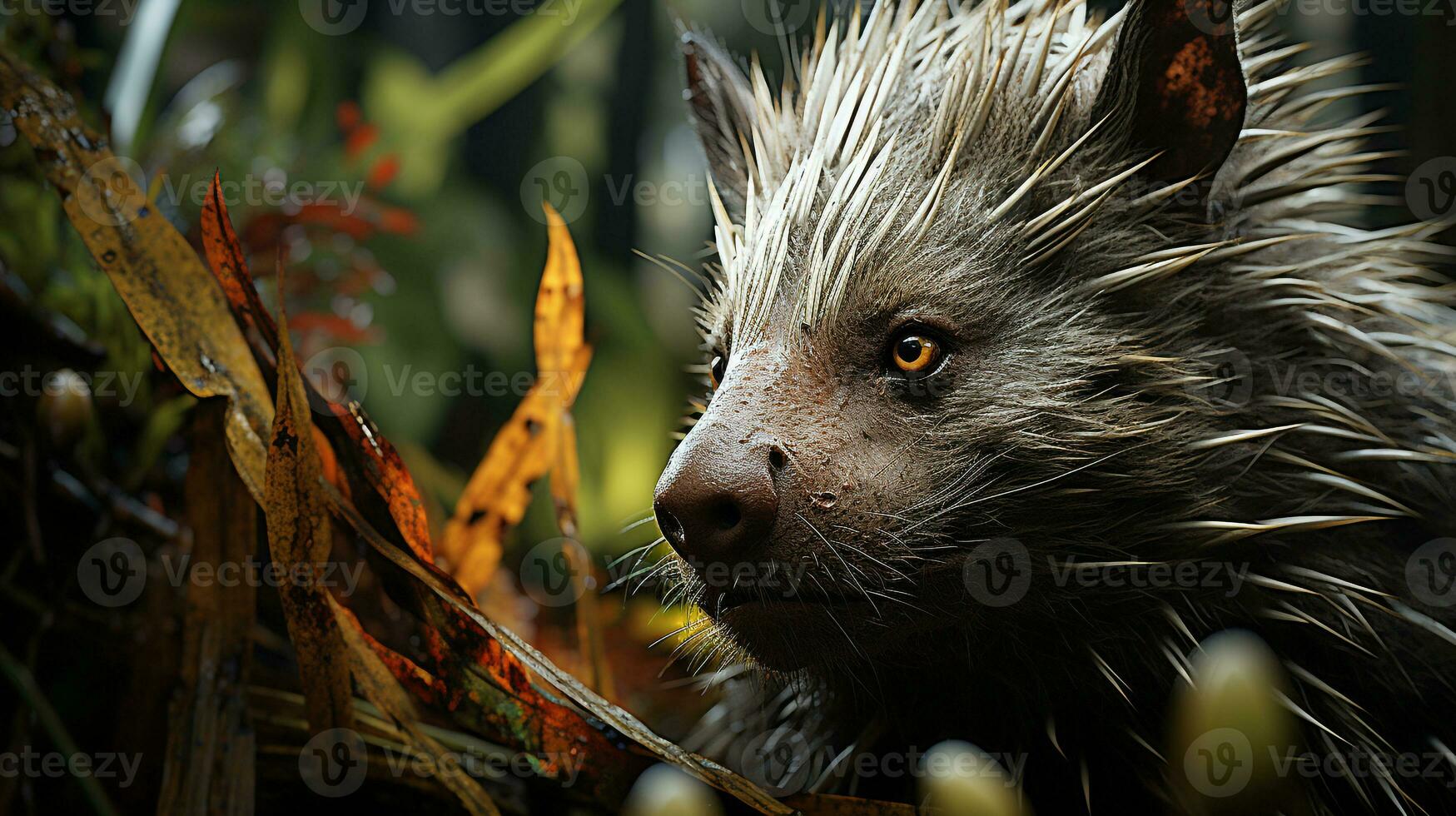 fechar-se foto do uma wombat olhando qualquer direção em selva. generativo ai