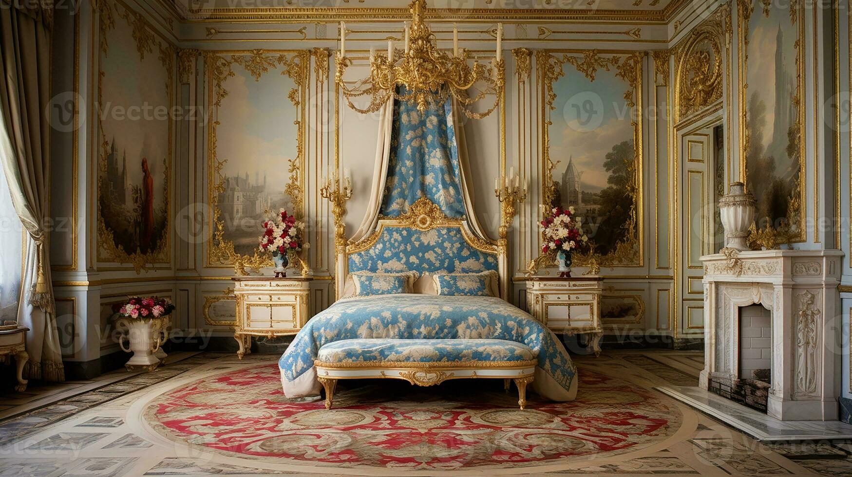 foto do a quarto do a Palácio do versalhes, França. generativo ai