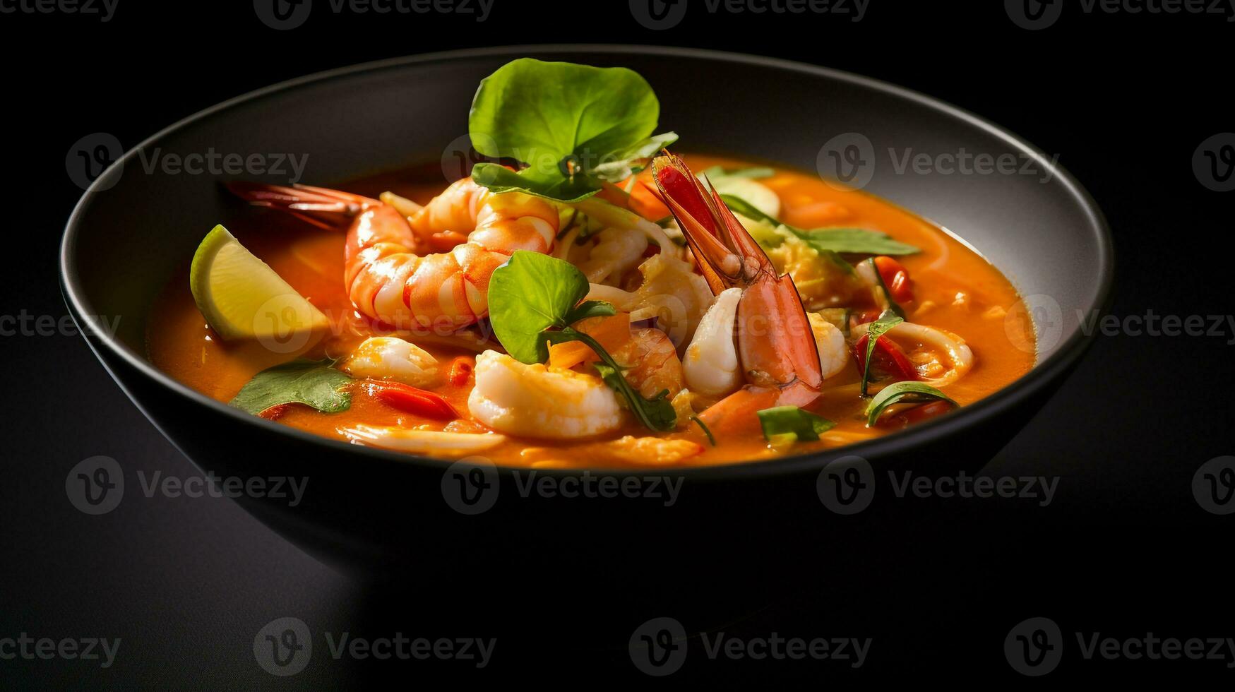 foto do tom yum sopa Como uma prato dentro uma sofisticado restaurante. generativo ai