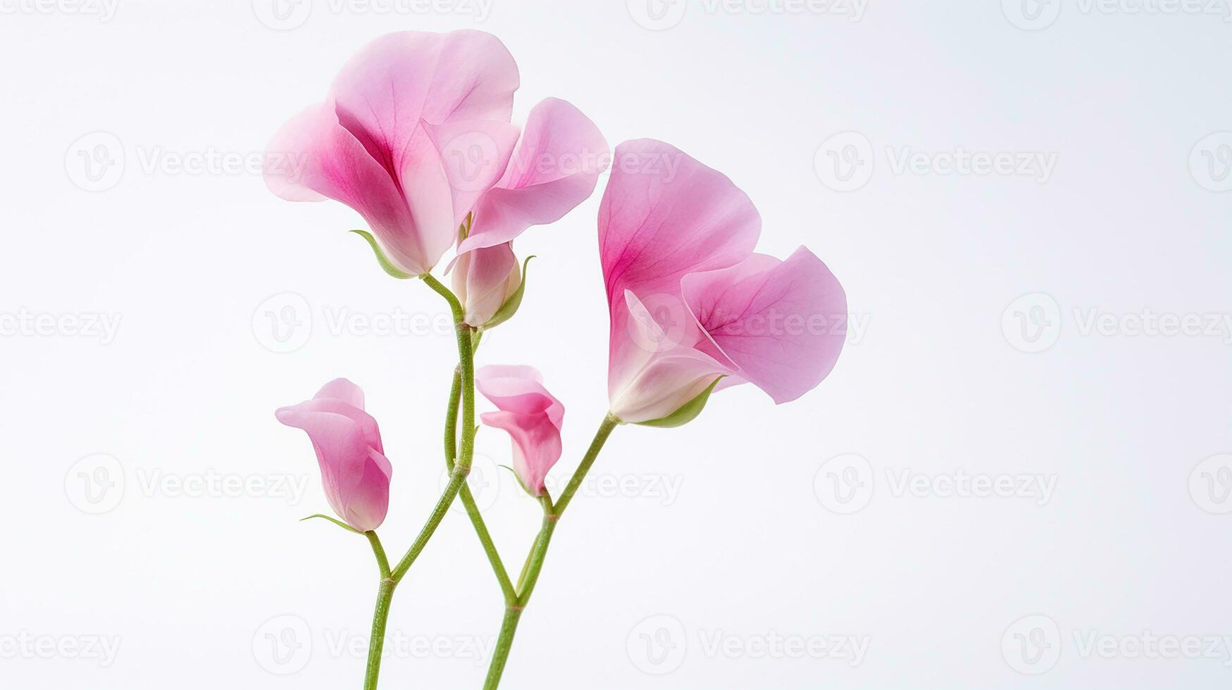 foto do lindo doce ervilha flor isolado em branco fundo. generativo ai