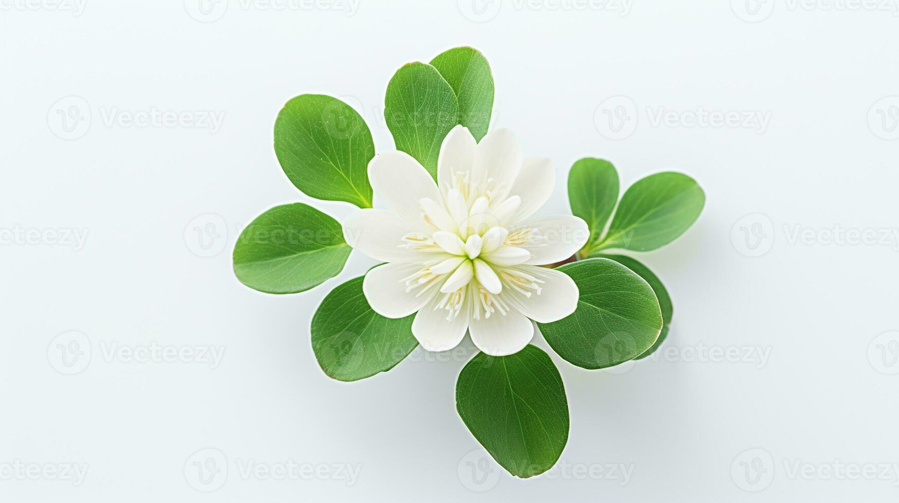 foto do lindo branco trevo flor isolado em branco fundo. generativo ai