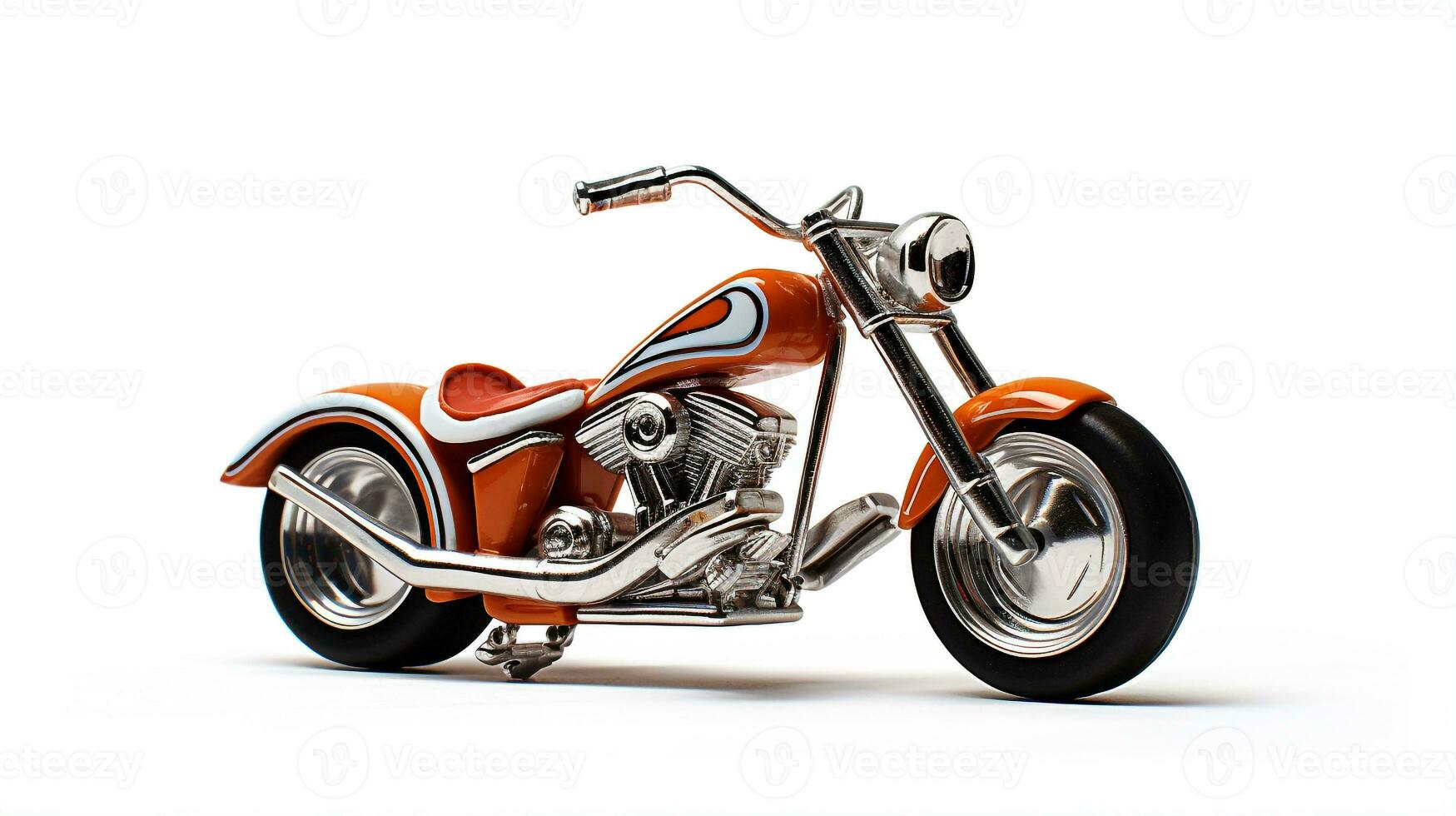 exibindo uma 3d miniatura bobber motocicleta. generativo ai foto