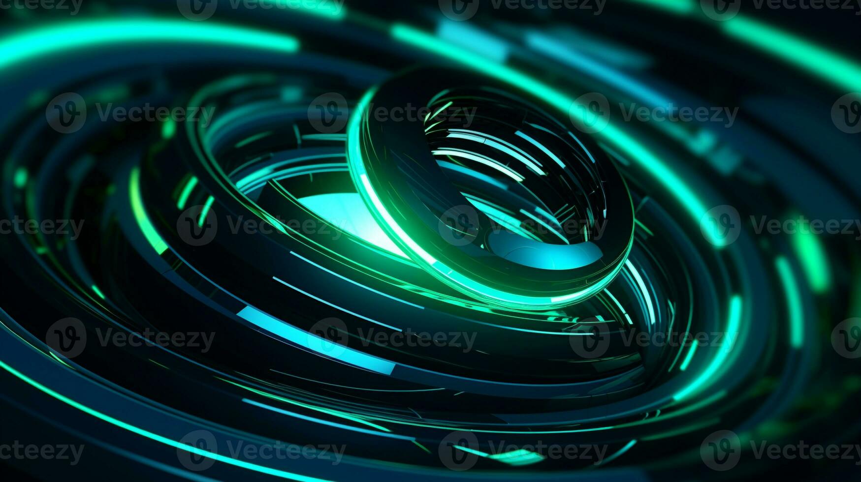 3d futurista forma fundo com ilustração do azul verde e Preto cor. generativo ai foto