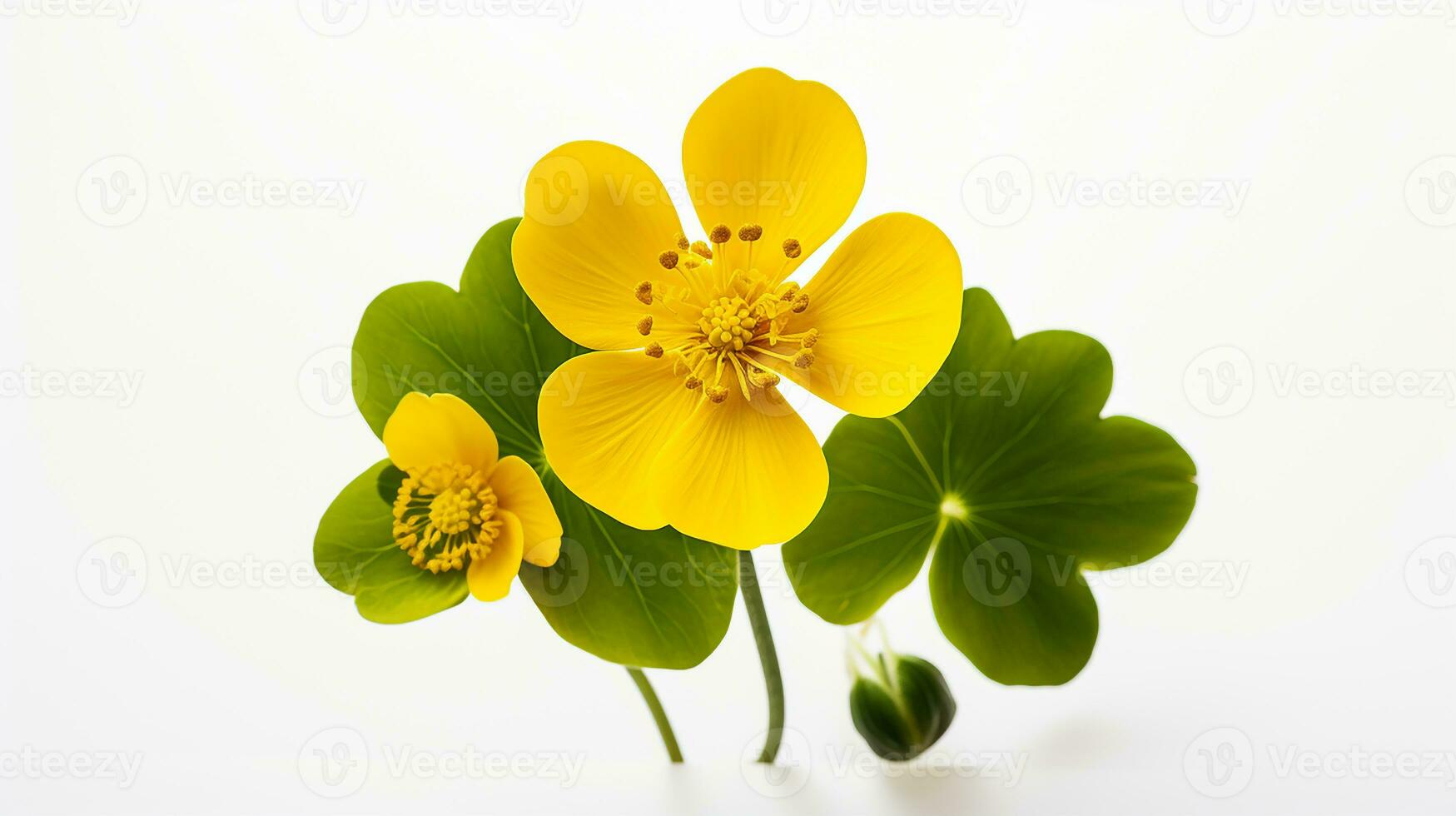 foto do lindo pântano calêndula flor isolado em branco fundo. generativo ai