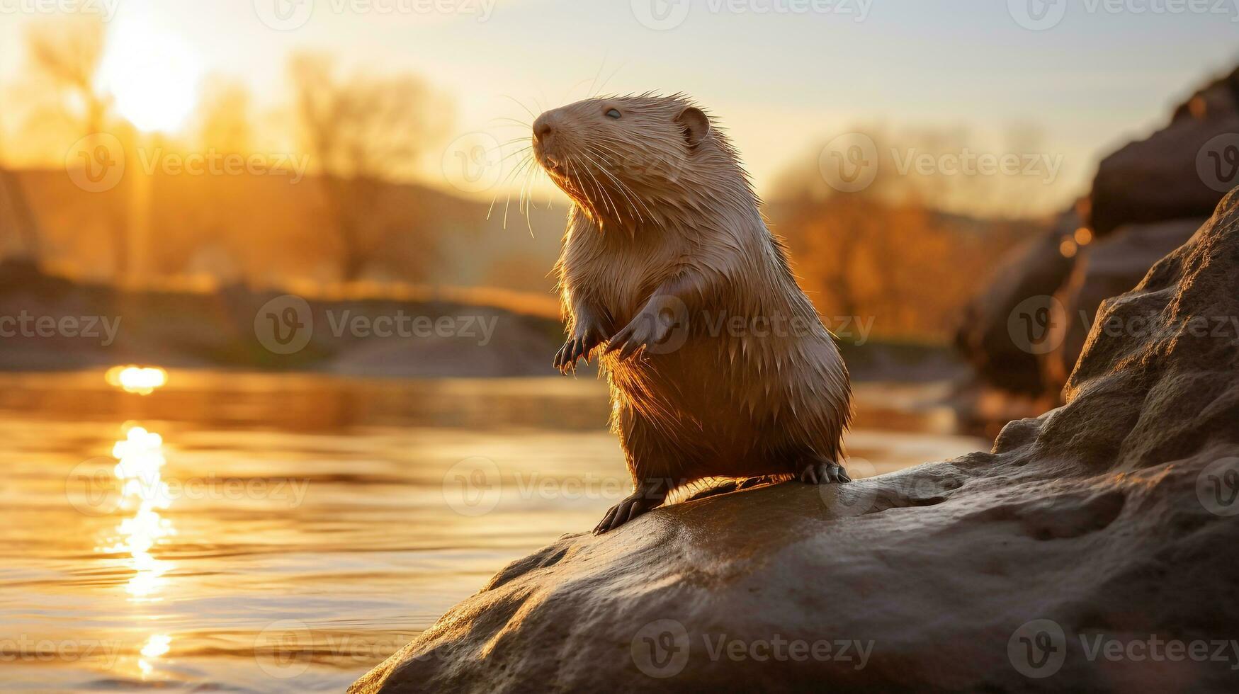 fechar-se foto do uma nu toupeira rato olhando dentro seus habitat. generativo ai