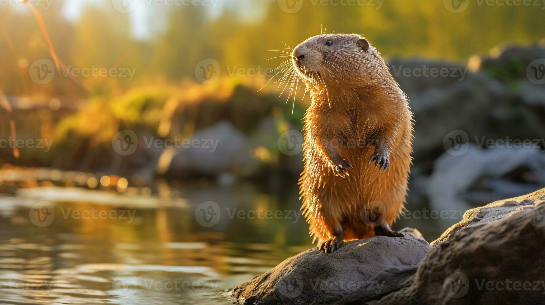 fechar-se foto do uma nu toupeira rato olhando dentro seus habitat. generativo ai