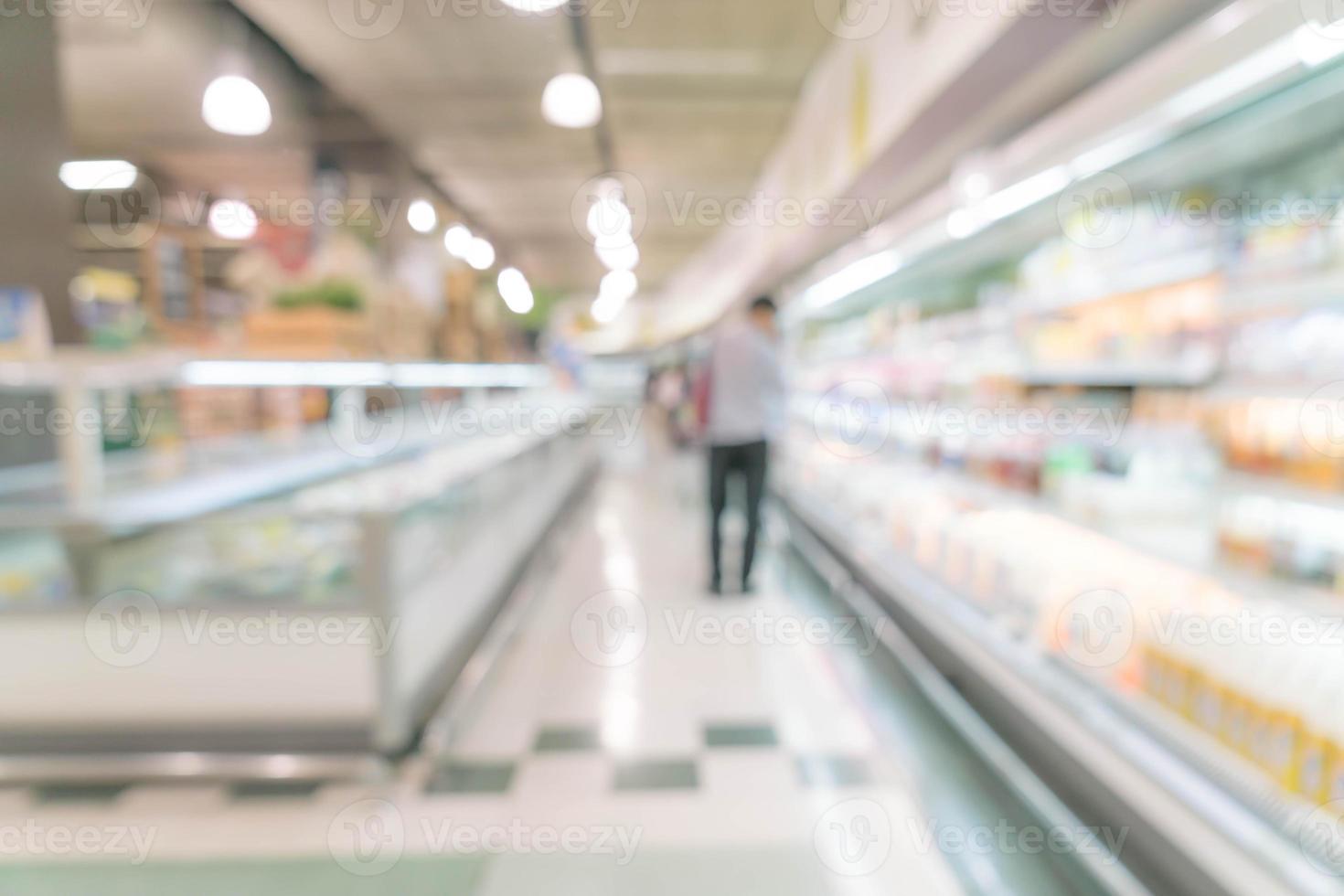 borrão abstrato no supermercado para o fundo foto