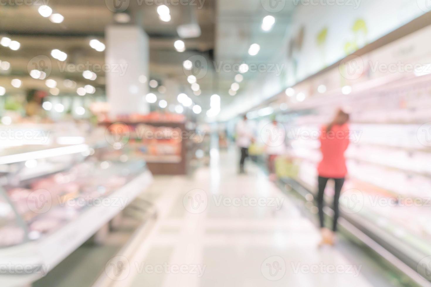 borrão abstrato no supermercado para o fundo foto