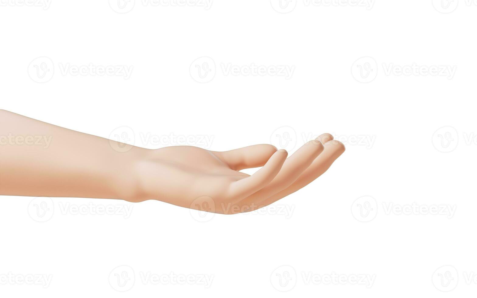 mão gesto isolado em branco fundo, 3d Renderização. foto