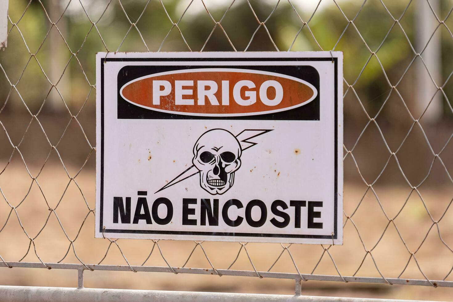 Perigo Atenção placa Faz não toque foto