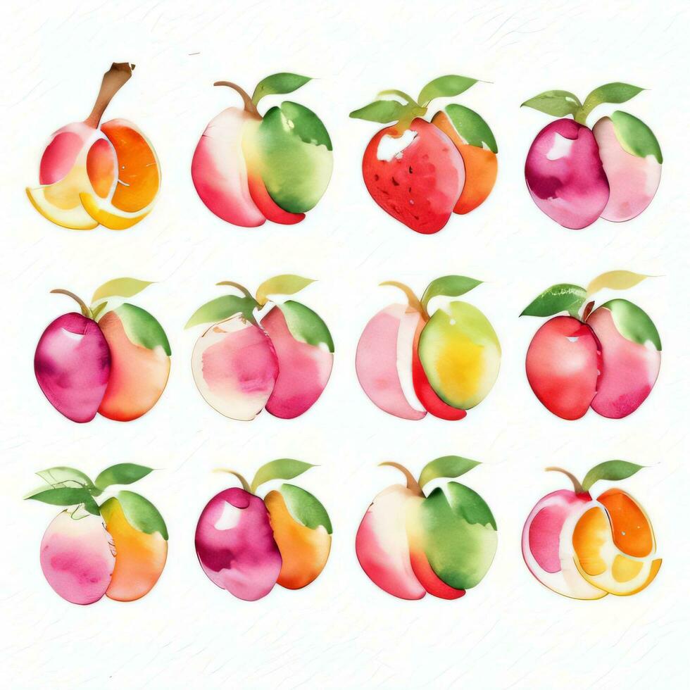 aguarela frutas clipart foto