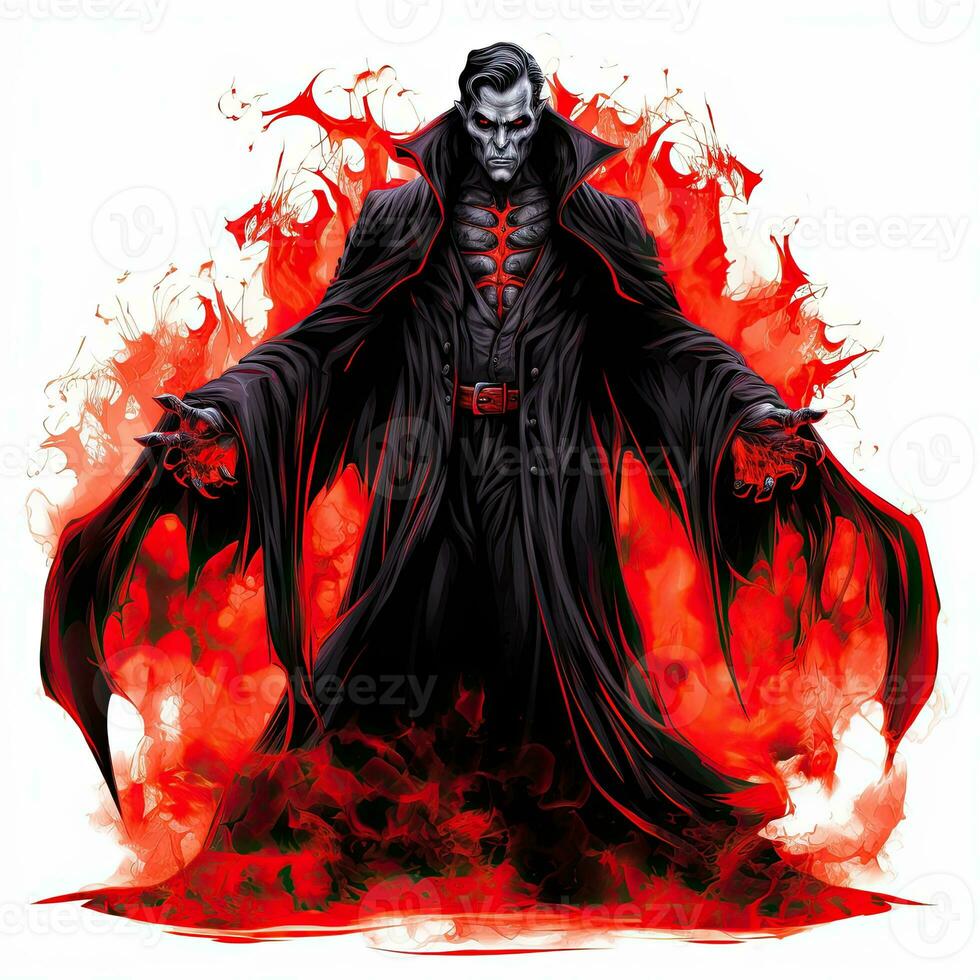 vampiro Drácula sangue dia das Bruxas ilustração assustador Horror Projeto tatuagem vetor isolado adesivo fantasia foto