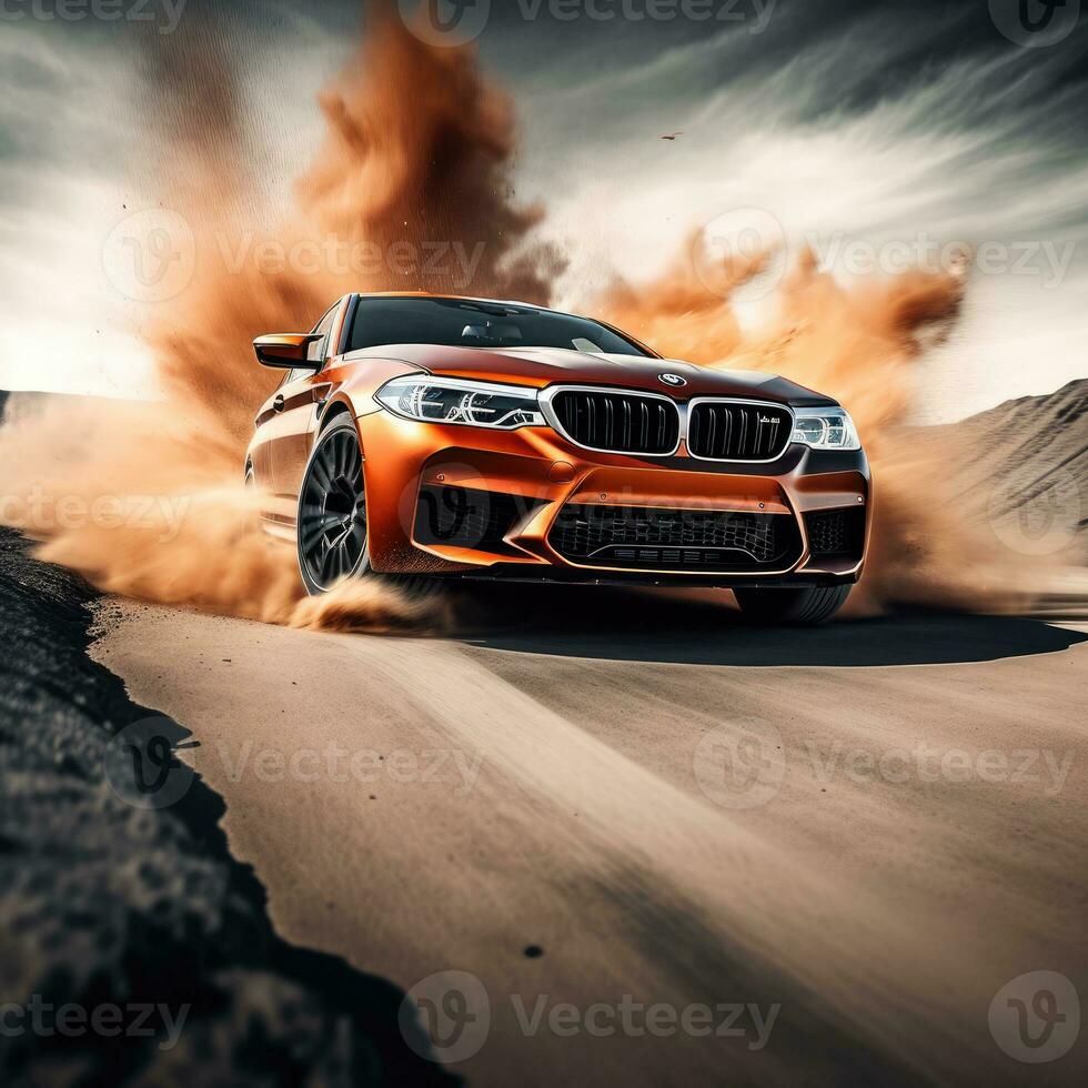 m5 à deriva carro profissional foto fumaça dinâmico dentro movimento rastrear esporte afinação Rapidez fotografia