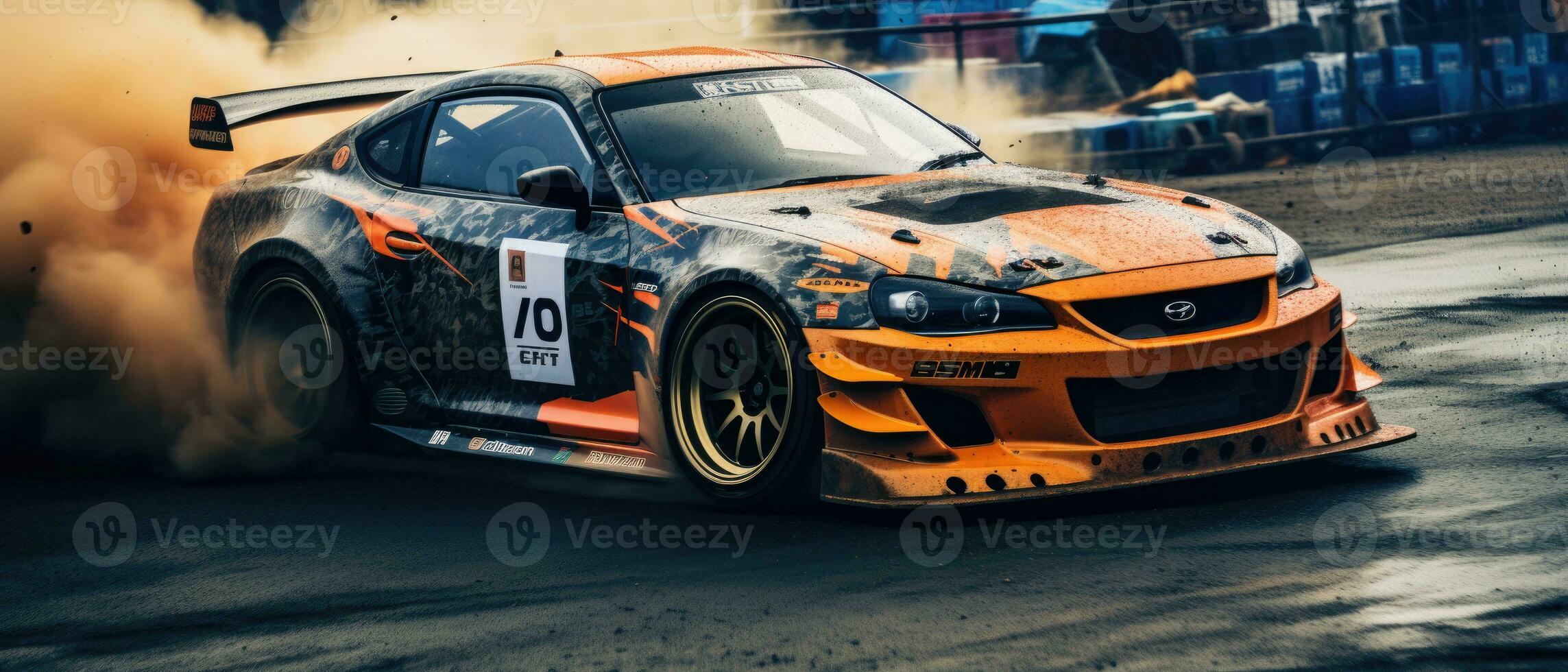 jdm japonês à deriva carro profissional foto fumaça dinâmico dentro movimento rastrear esporte afinação fotografia