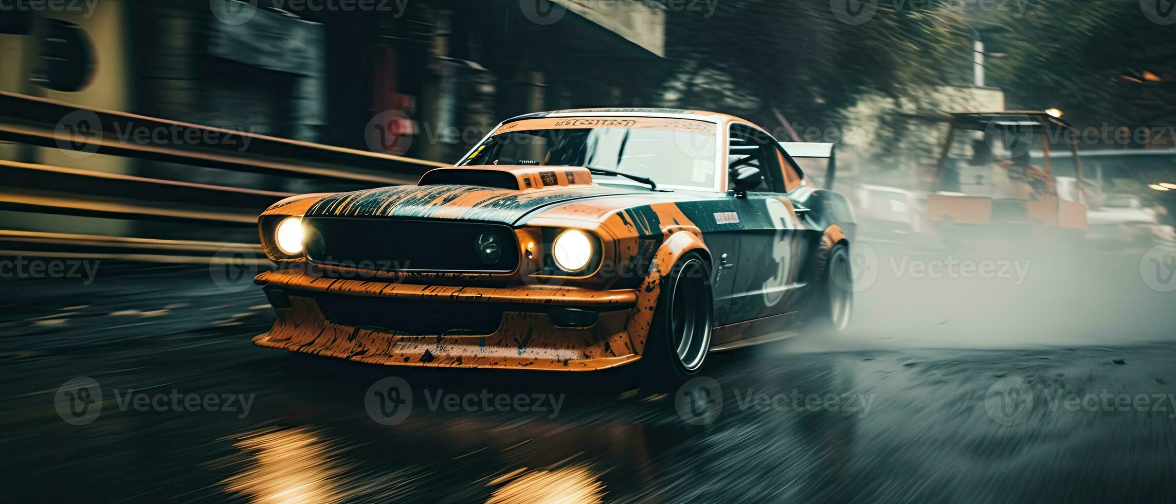 jdm japonês à deriva carro profissional foto fumaça dinâmico dentro movimento rastrear esporte afinação fotografia