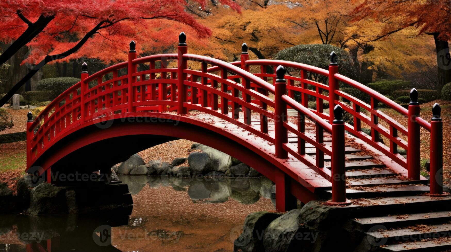 Japão zen ponte panorama panorama Visão fotografia sakura flores pagode Paz silêncio torre parede foto