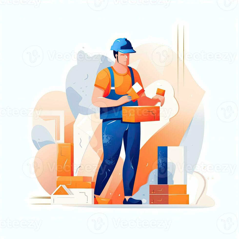 reparador técnico plano vetor clipart ilustração local na rede Internet estilo profissão trabalho isolado foto