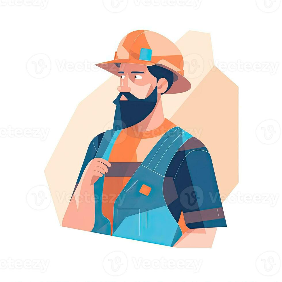 capataz desenhador plano vetor clipart ilustração local na rede Internet estilo profissão isolado trabalho trabalhos foto