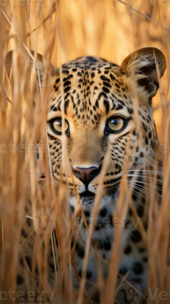 leopardo escondido predador fotografia Relva nacional geográfico estilo 35mm documentário papel de parede foto