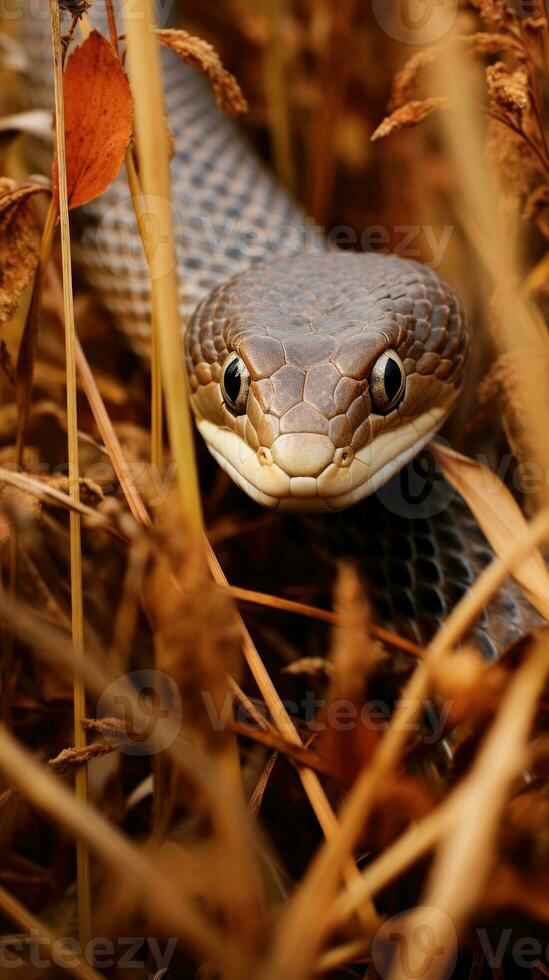 serpente escondido predador fotografia Relva nacional geográfico estilo 35mm documentário papel de parede foto